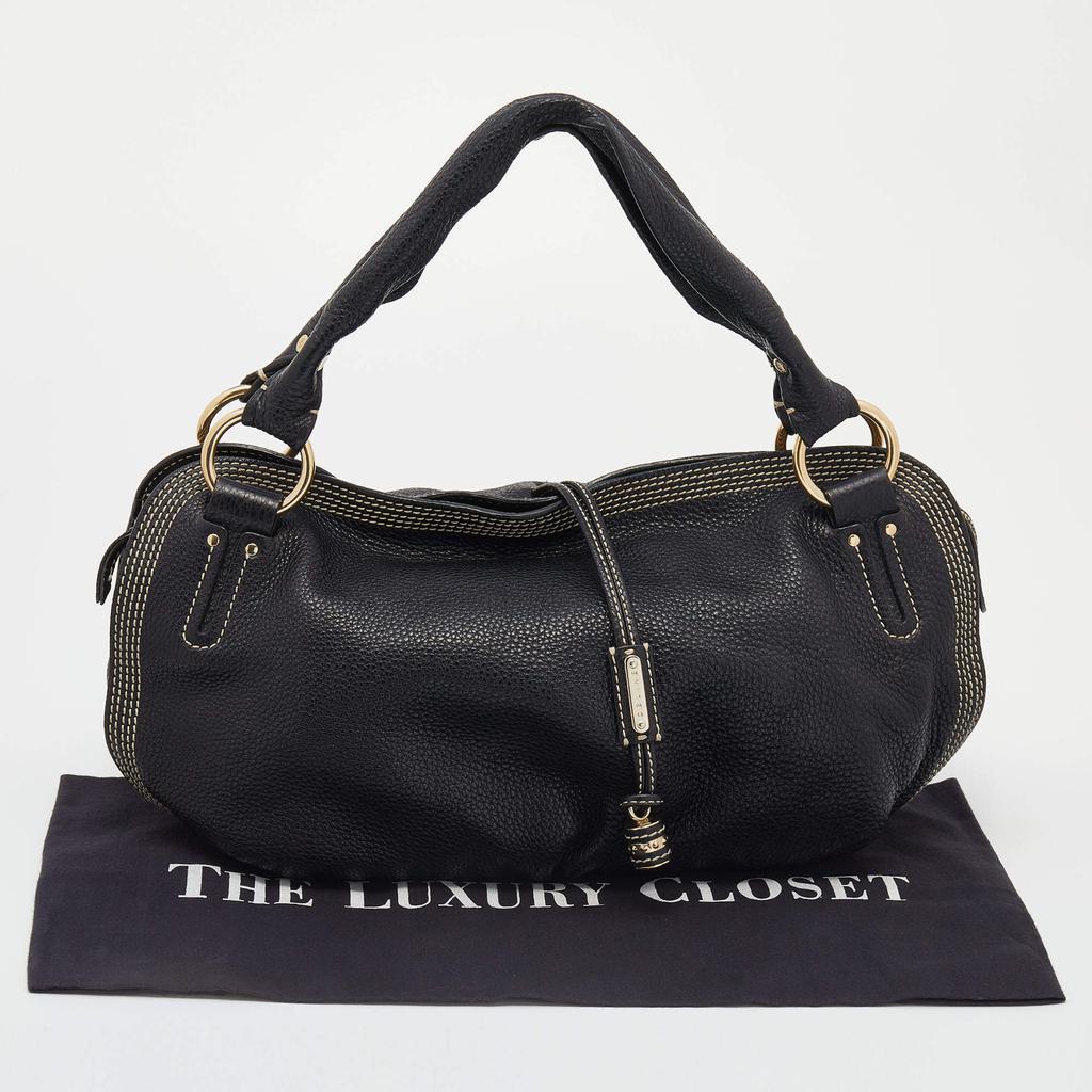 Celine Black Leather Satchel商品第9张图片规格展示