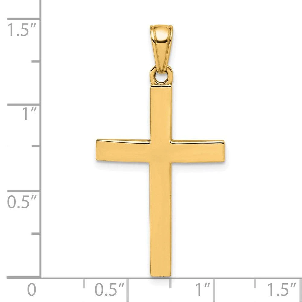 商品Diamond2Deal|10k Yellow Gold Polished Beveled Cross Charm,价格¥2791,第3张图片详细描述