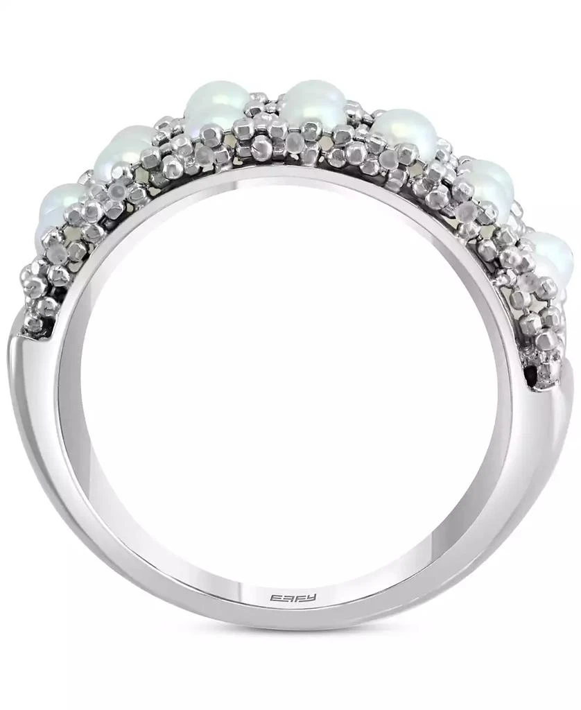 商品Effy|EFFY® Cultured Freshwater Pearl (3-1/2mm) Cluster Ring in Sterling Silver,价格¥1478,第3张图片详细描述