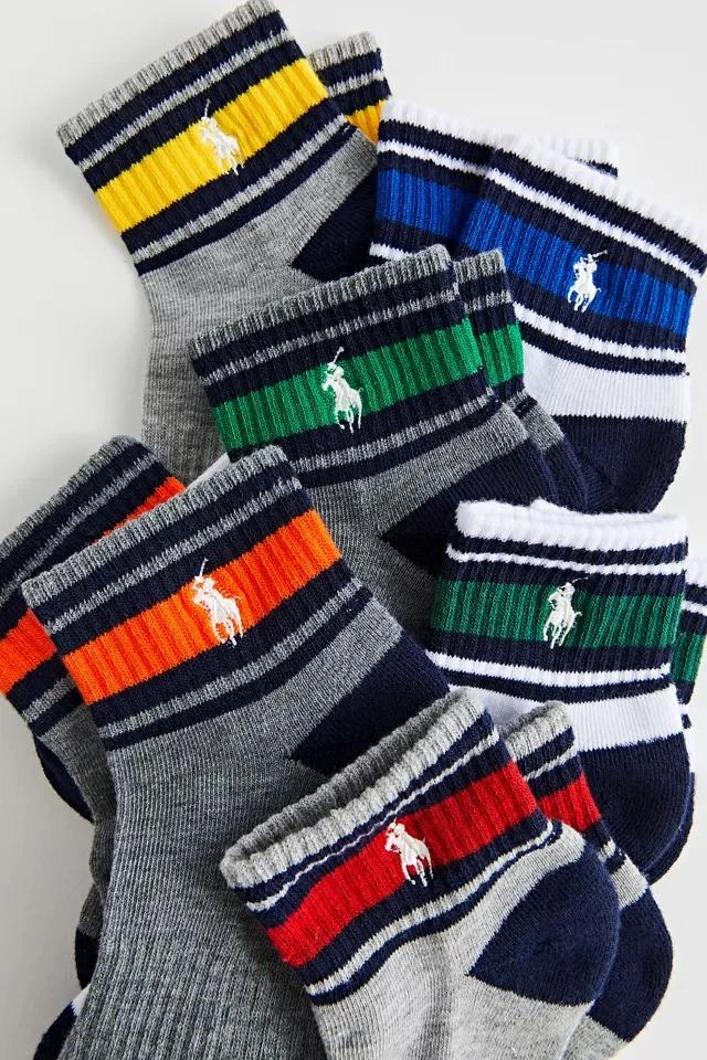 商品Ralph Lauren|Polo Ralph Lauren Multi Stripe Quarter Sock 6-Pack,价格¥220,第4张图片详细描述