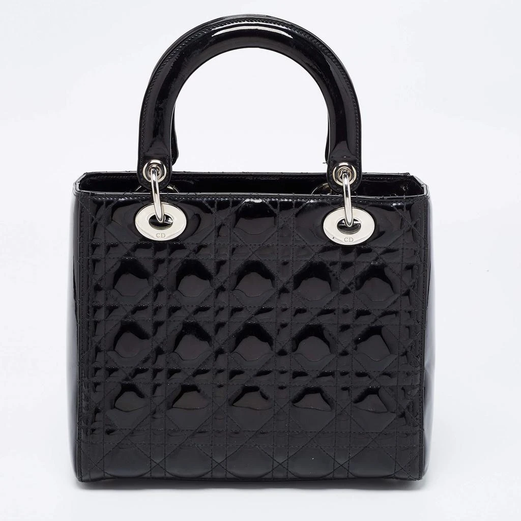 商品[二手商品] Dior|Dior Black Cannage Patent Leather Medium Lady Dior Tote,价格¥18022,第4张图片详细描述