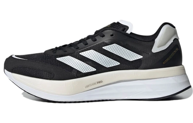 商品[国内直发] Adidas|adidas Adizero Boston 10 时尚舒适 低帮 碳板跑步鞋 男款 黑白色,价格¥496,第1张图片
