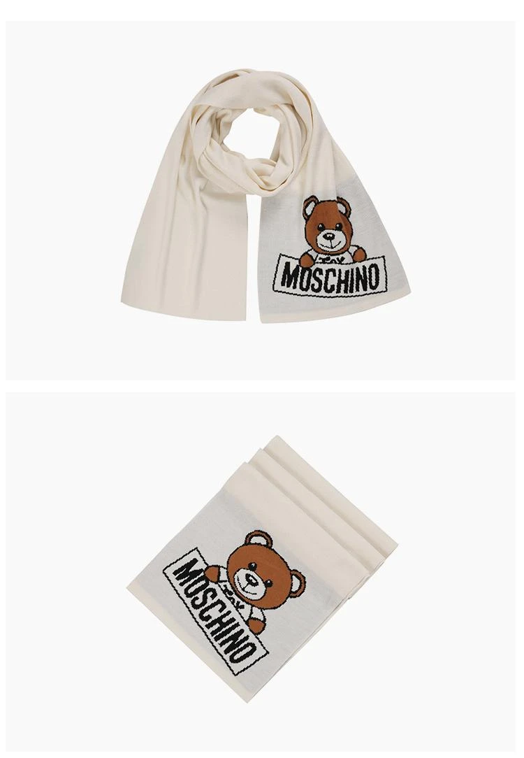 商品Moschino|香港直邮moschino莫斯奇诺字母泰迪熊围巾215081402潮流保暖舒适,价格¥904,第4张图片详细描述