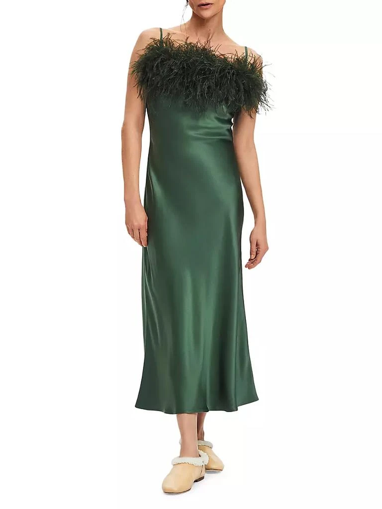 商品Sleeper|Boheme Feather-Trim Midi-Dress,价格¥1722,第2张图片详细描述