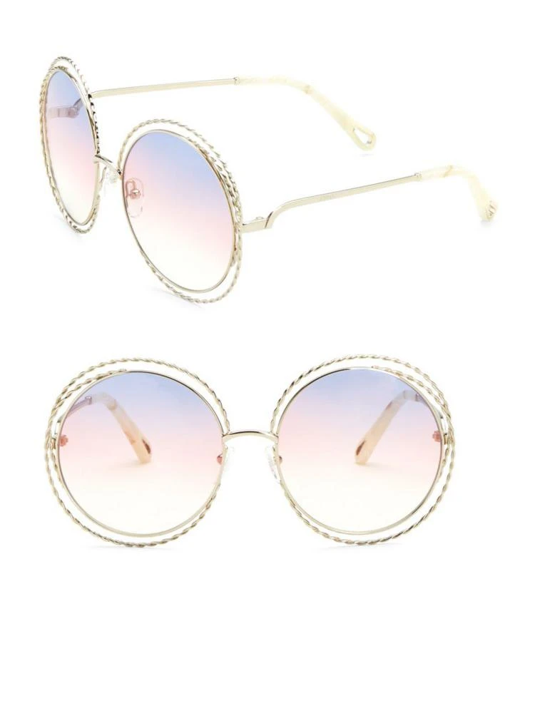 商品Chloé|62MM Carlina 圆形渐变墨镜,价格¥3197,第1张图片