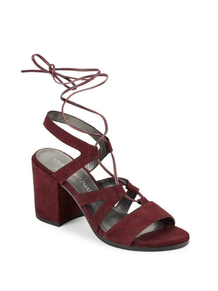 Tiegirlbingo Suede Lace-Up Block Heel Sandals 商品