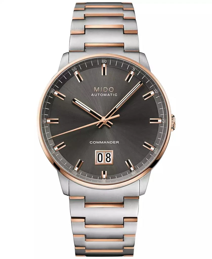 商品MIDO|Men's Swiss Automatic Commander Big Date Two Tone Stainless Steel Bracelet Watch 42mm,价格¥8497,第1张图片