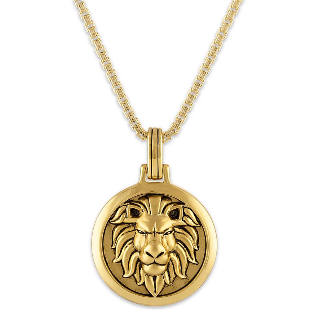 Lion Amulet 24" Pendant Necklace in 14k Gold-Plated Sterling Silver, Created for Macy's商品第1张图片规格展示