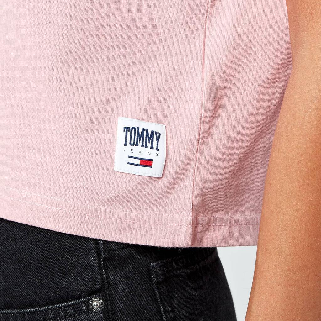 商品Tommy Hilfiger|Tommy Jeans Women's Abo Organic Collegiate T-Shirt - Broadway Pink,价格¥264,第6张图片详细描述