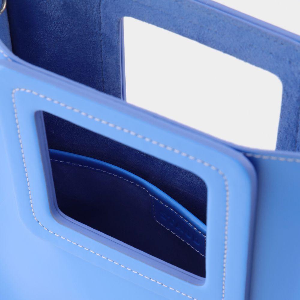 商品Staud|Shirley Tall Leather Tote Bag in Blue Leather,价格¥1750,第6张图片详细描述