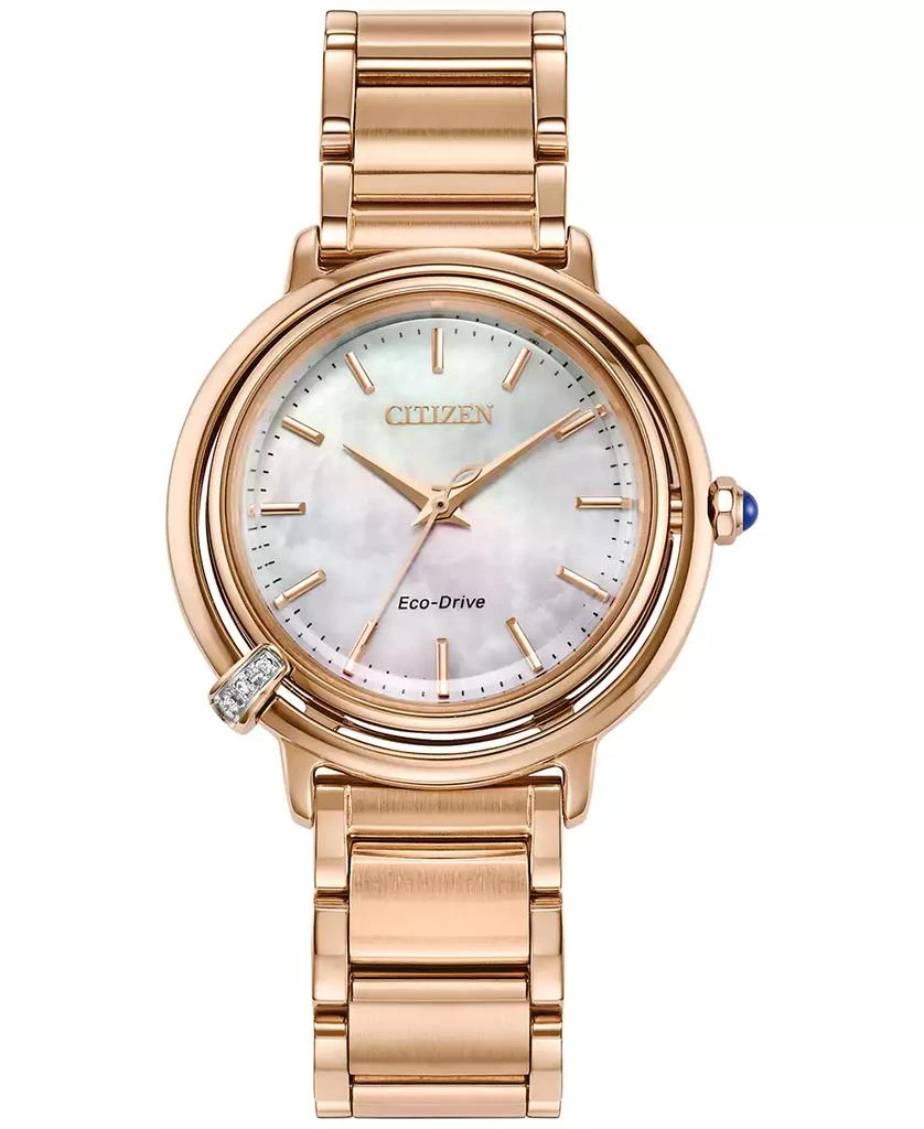 商品Citizen|Eco-Drive Women's L Arcly Diamond Accent Rose Gold-Tone Stainless Steel Bracelet Watch 31mm,价格¥3737,第1张图片
