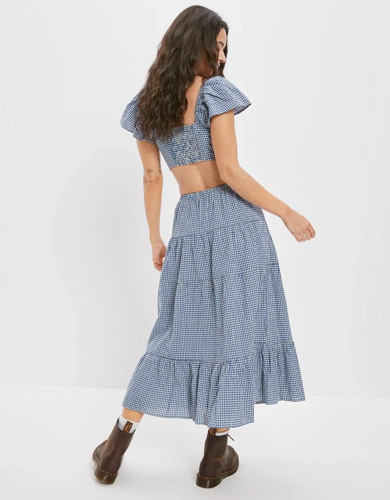 商品AE|AE Gingham Tiered Midi Skirt,价格¥167,第2张图片详细描述