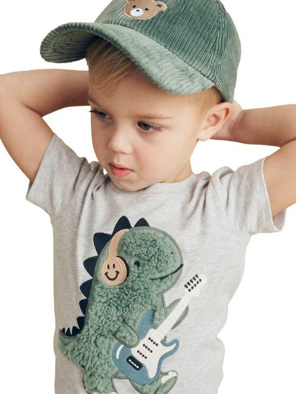商品Huxbaby|Baby Boy's Memory Lane Furry Dino T-Shirt,价格¥142,第2张图片详细描述