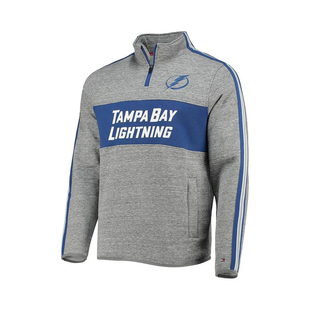 商品Tommy Hilfiger|Men's Heathered Gray Tampa Bay Lightning Mario Quarter-Zip Jacket,价格¥492,第2张图片详细描述