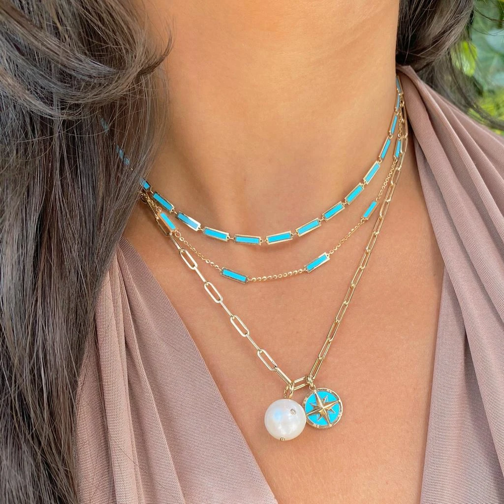 商品The Lovery|Turquoise Bar Necklace,价格¥7245,第2张图片详细描述