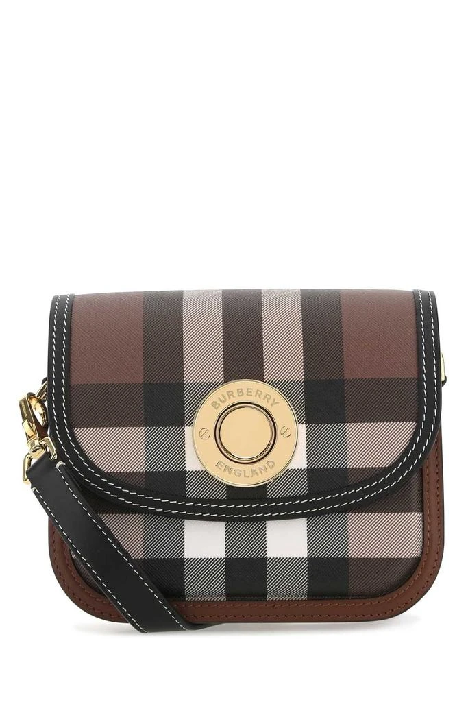 商品Burberry|Burberry Logo Engraved Checked Crossbody Bag,价格¥8744,第1张图片