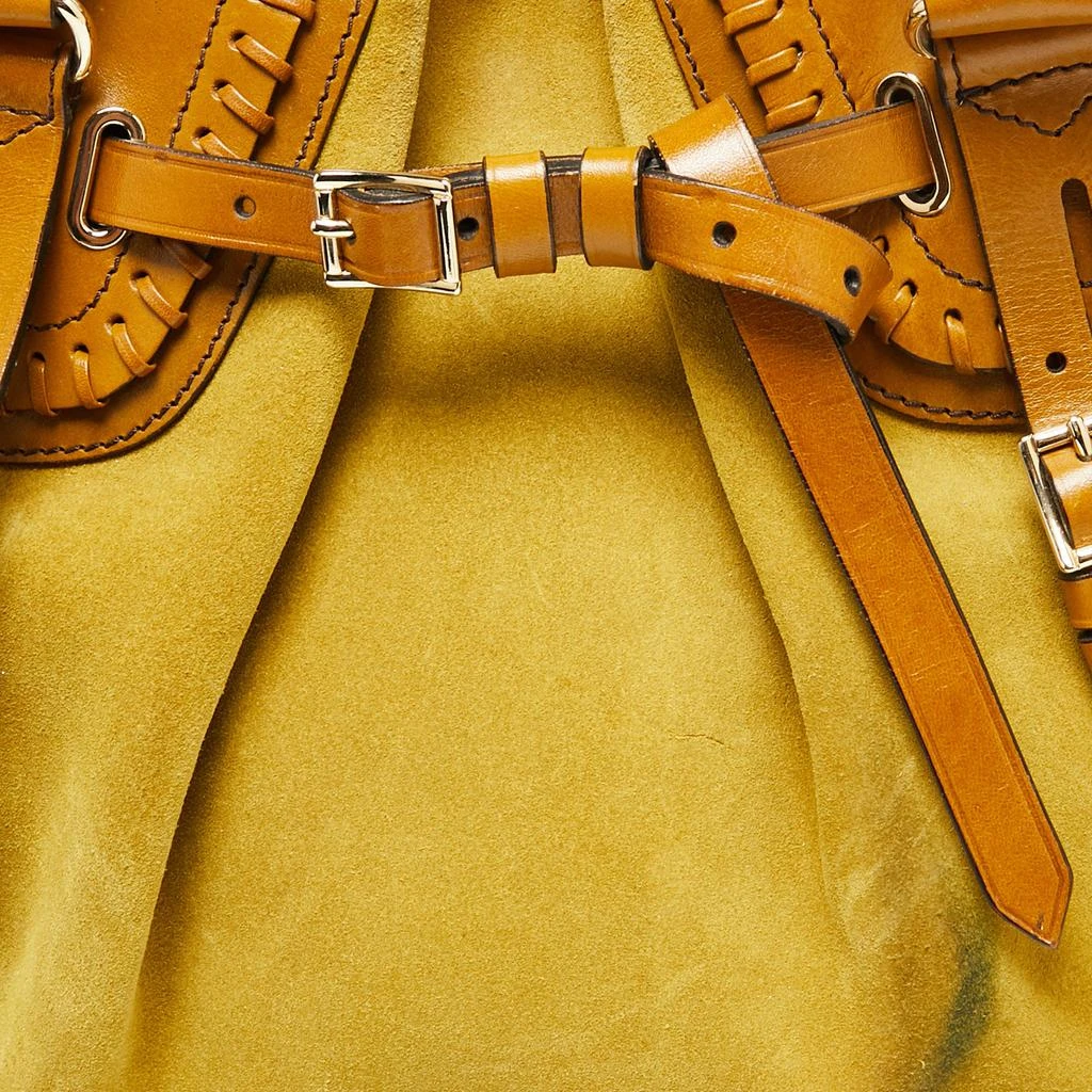 商品[二手商品] Burberry|Burberry Mustard/Yellow Leather and Suede Bridle Whipstitch Tote,价格¥1271,第5张图片详细描述