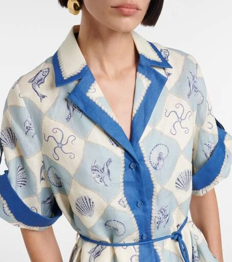 商品ALÉMAIS|Pia printed linen shirt dress,价格¥5171,第4张图片详细描述