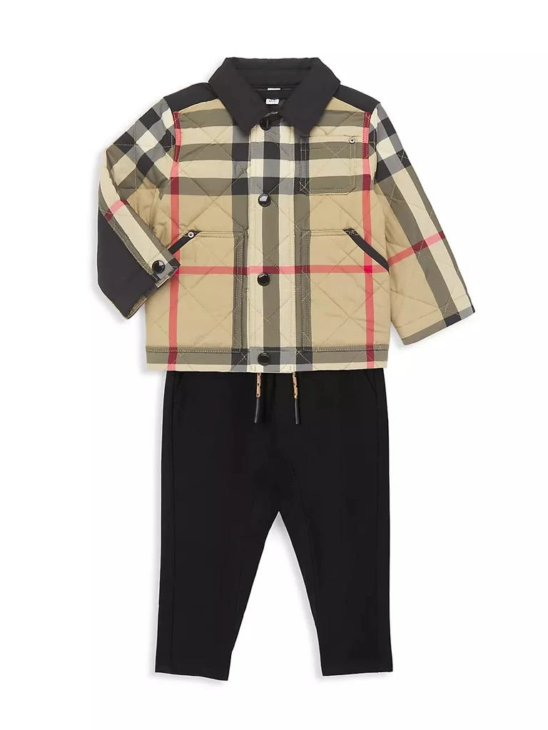 商品Burberry|Baby's & Little Kid's Collared Quilted Check Jacket,价格¥3971,第2张图片详细描述