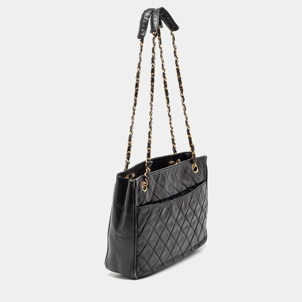 Chanel Black Quilted Leather Vintage Tote商品第3张图片规格展示