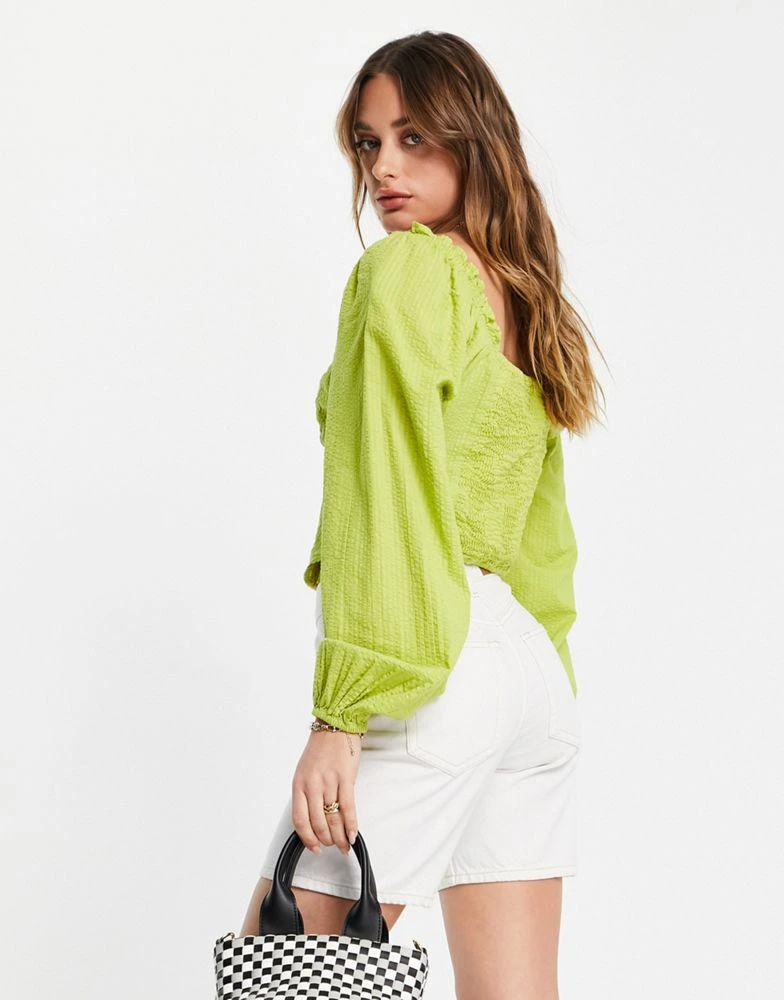 商品VERO MODA|Vero Moda corset detail top in lime,价格¥97,第4张图片详细描述