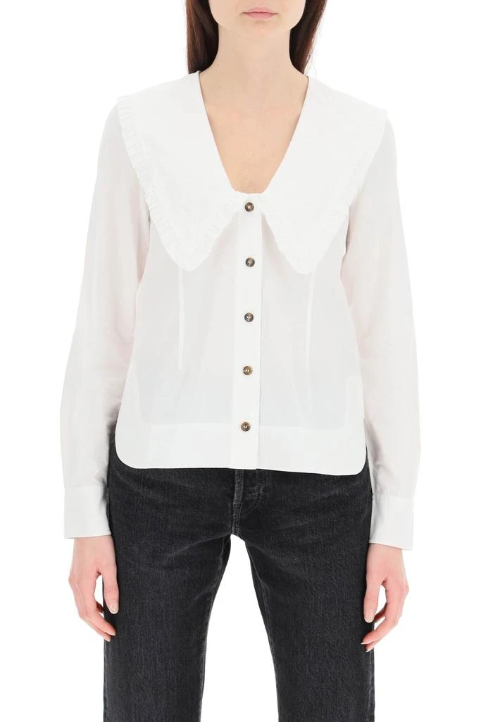 商品Ganni|Ganni Shirt With Peter Pan Collar,价格¥689,第2张图片详细描述