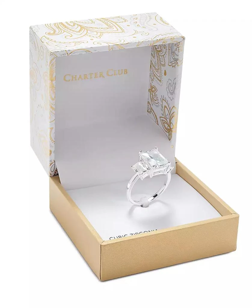 商品Charter Club|Fine Silver Plate Triple-Crystal Ring, Created for Macy's,价格¥106,第3张图片详细描述