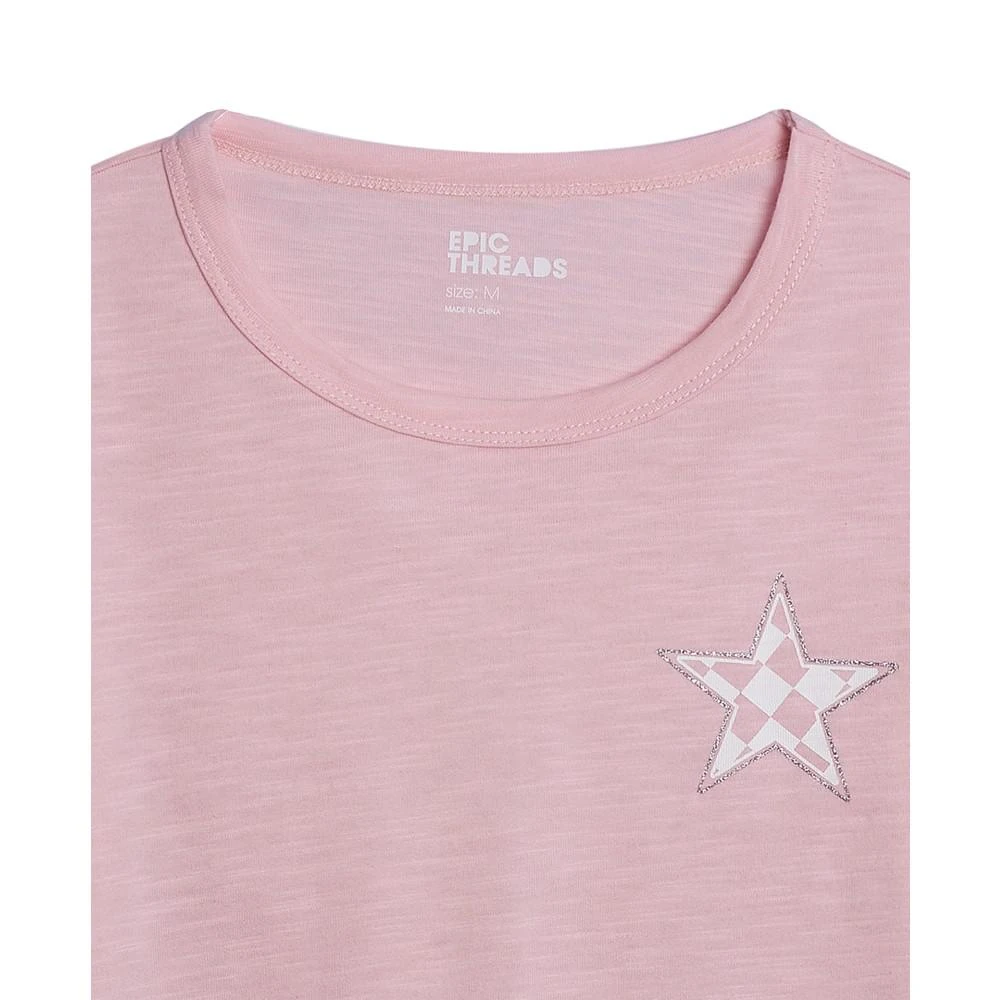 Big Girls Checkered Star Graphic T-shirt, Created For Macy's 商品