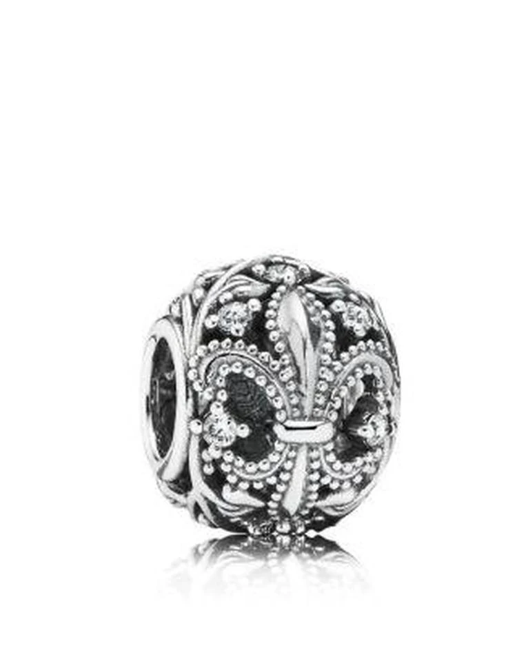 商品PANDORA|Moments Collection Sterling Silver & Cubic Zirconia Fleur-de-Lis Charm,价格¥261,第1张图片