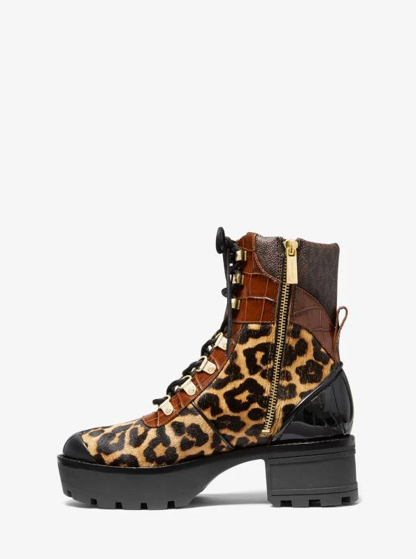 商品Michael Kors|Khloe Mixed-Media Combat Boot,价格¥557,第3张图片详细描述