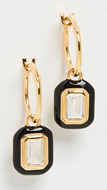 商品Missoma|Black Stone and Enamel Charm Hoops,价格¥927,第1张图片