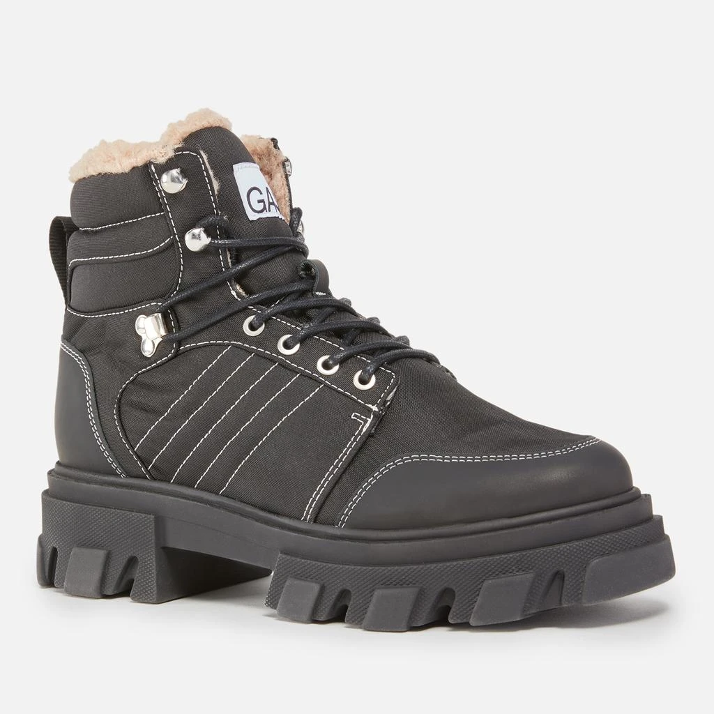 商品Ganni|Ganni Leather and Twill Hiking-Style Boots,价格¥679,第2张图片详细描述