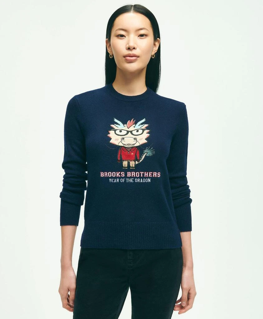 商品Brooks Brothers|Women's Merino Wool Blend Lunar New Year Embroidered Sweater,价格¥828,第1张图片