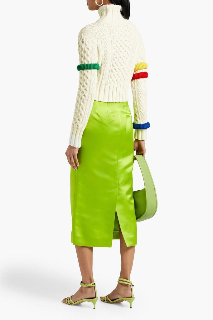 商品Rosie Assoulin|Button-detailed silk-satin midi skirt,价格¥3342,第5张图片详细描述