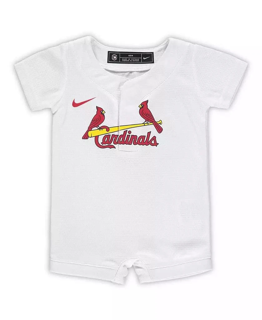 商品NIKE|Newborn and Infant Boys and Girls White St. Louis Cardinals Official Jersey Romper,价格¥309,第1张图片