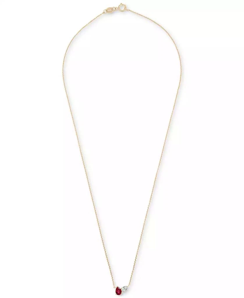 商品Macy's|2-Pc. Set Lab-Created Ruby (1-1/2 ct. t.w.) & Lab-Created White Sapphire Pear Duo Pendant Necklace & Matching Stud Earrings in 14k Gold-Plated Sterling Silver,价格¥2782,第4张图片详细描述