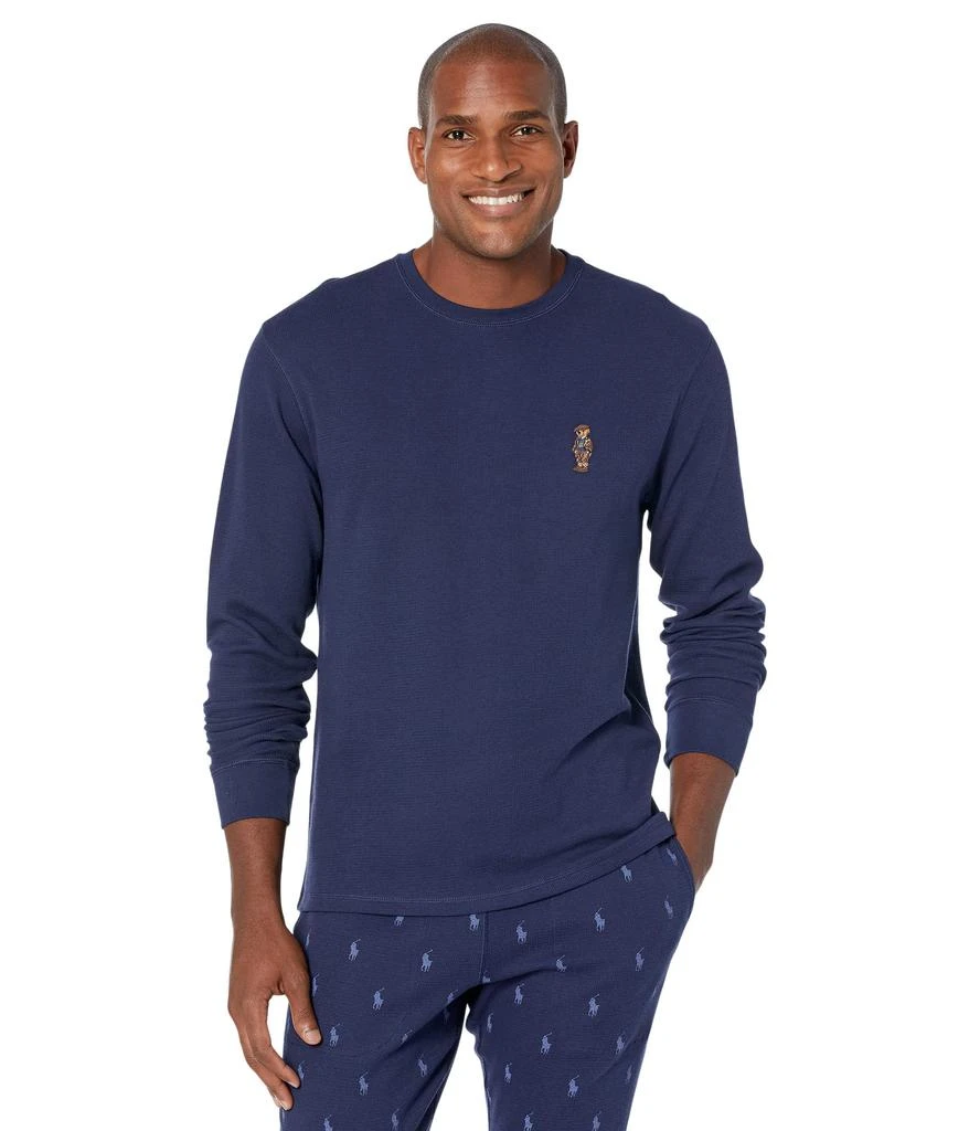 商品Ralph Lauren|Polo Bear Midweight Waffle Long Sleeve Sleepwear Crew,价格¥334,第1张图片