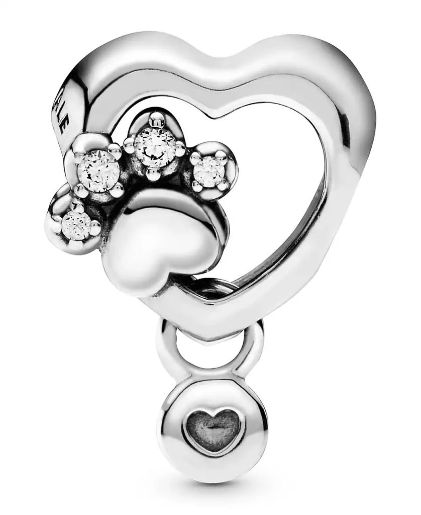 商品PANDORA|Cubic Zirconia Sparkling Paw Print Heart Charm,价格¥471,第2张图片详细描述