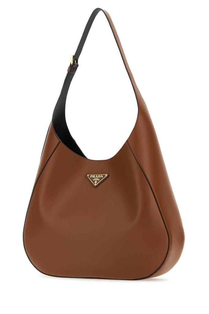 PRADA(プラダ)/関税送料込み ロゴMedium shoulder bag Prada logo-patch Shoulder Bag | Black | FARFETCH