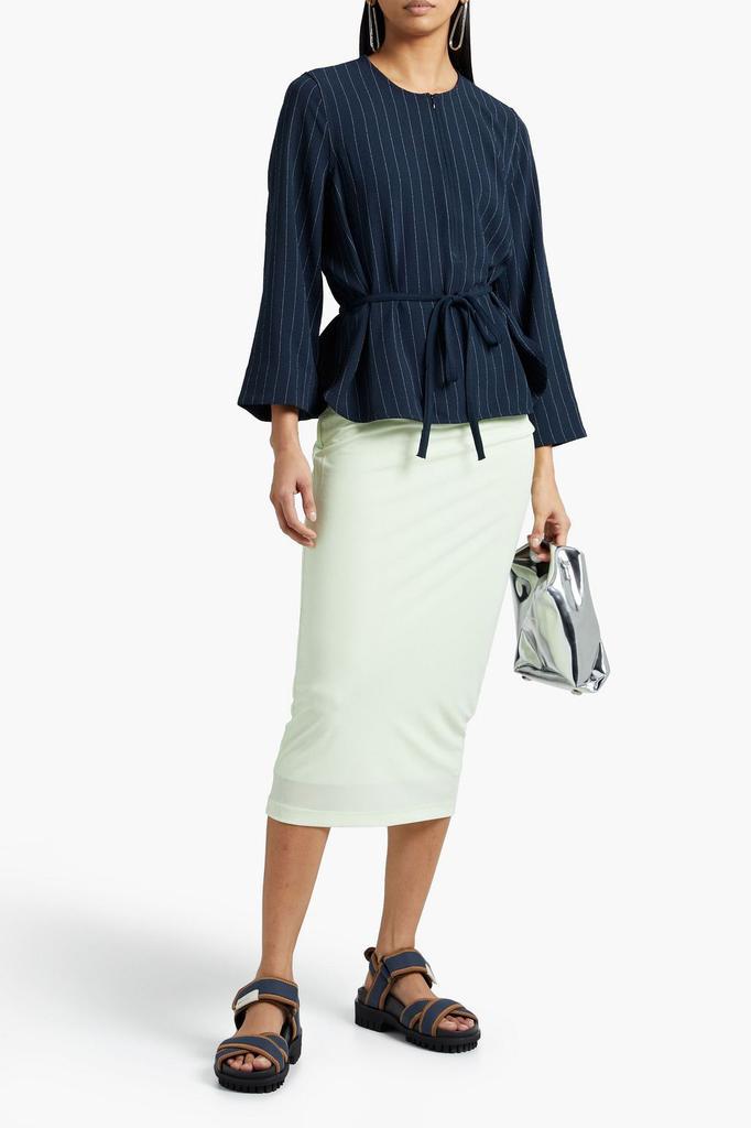商品Ganni|Tie-front striped crepe blouse,价格¥359,第6张图片详细描述