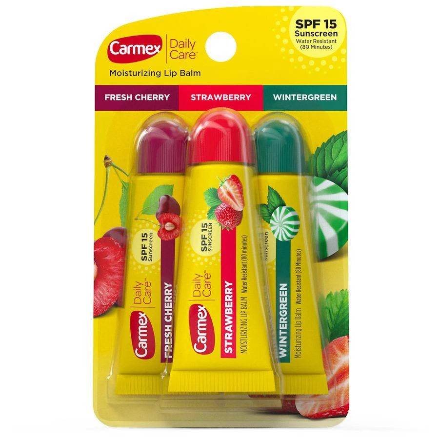 商品Carmex|Daily Care Moisturizing  Lip Balm with SPF Fresh Cherry, Strawberry, Wintergreen,价格¥44,第1张图片