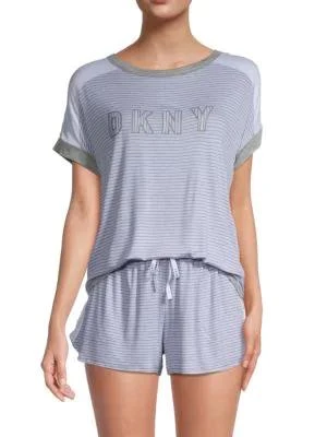 商品DKNY|​2-Piece Logo PJ T-Shirt & Shorts Set,价格¥158,第1张图片详细描述