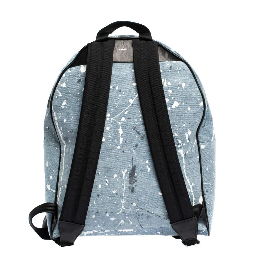 商品[二手商品] AMIRI|Amiri Wash Blue/Black Paint Denim and Leather Splatter Backpack,价格¥1514,第4张图片详细描述