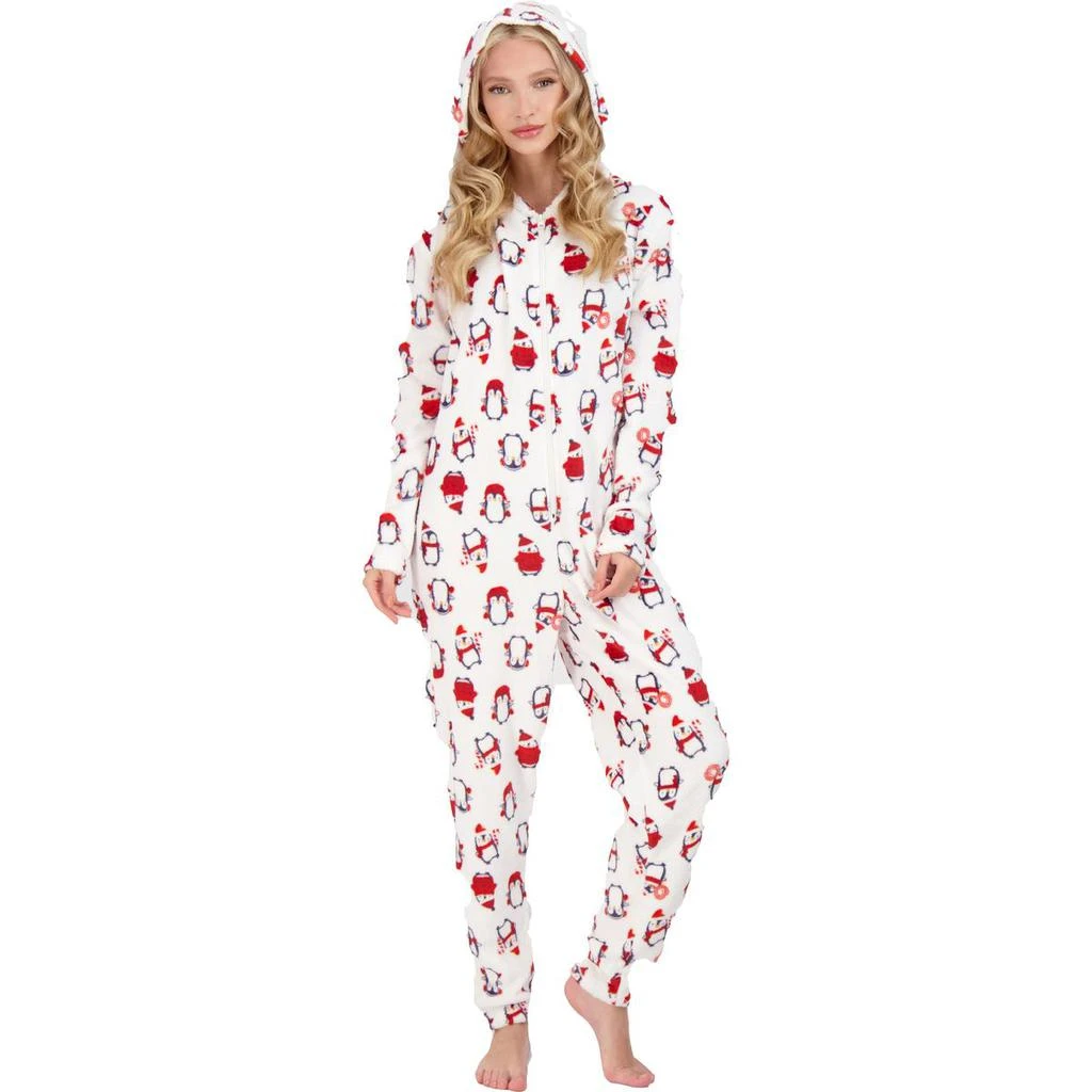 商品NYC Underground|NYC Underground Women's Printed Holiday One-Piece Hooded Pajamas,价格¥54,第4张图片详细描述