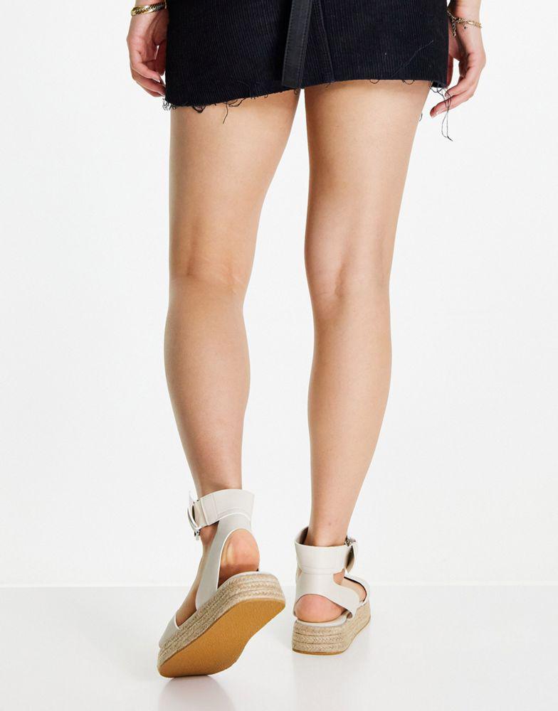 Topshop Wide Fit Paradise espadrille sandal in stone商品第2张图片规格展示