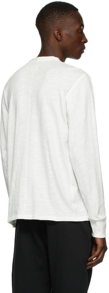 White Classic Long Sleeve Henley商品第3张图片规格展示