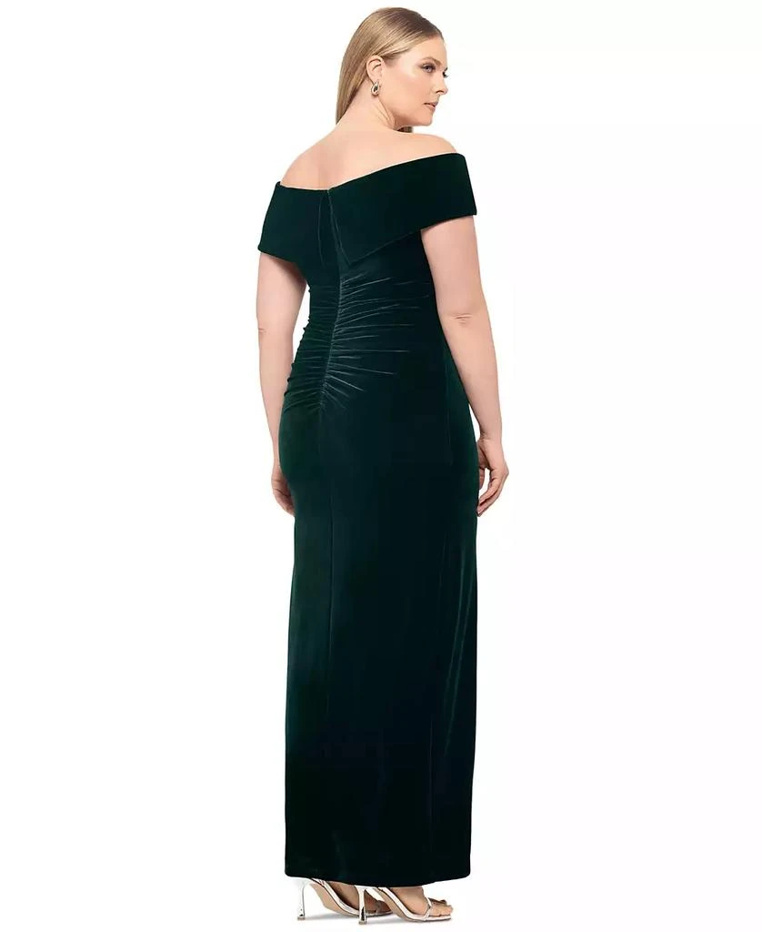 商品XSCAPE|Plus Size Off-The-Shoulder Velvet Gown,价格¥295,第2张图片详细描述