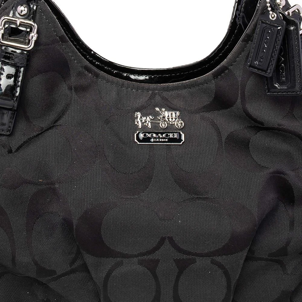 商品[二手商品] Coach|Coach Black Op Art Signature Canvas and Leather Madison Abigail Tote,价格¥2050,第5张图片详细描述
