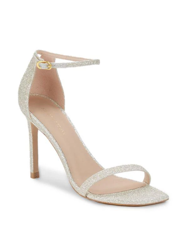 商品Stuart Weitzman|Amelina Metallic Stiletto-Heel Sandals,价格¥949,第2张图片详细描述