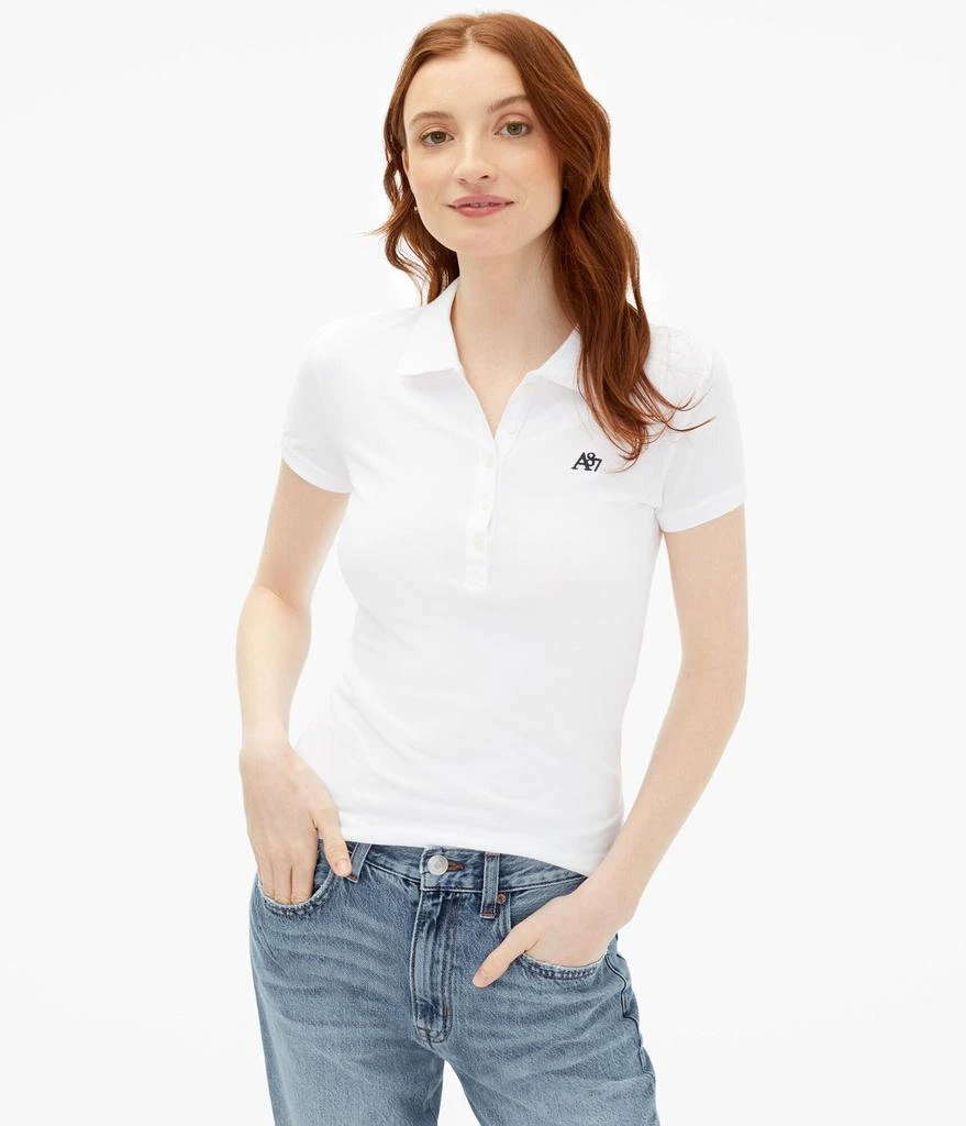 商品Aeropostale|Aeropostale Women's A87 Solid Piquac Polo,价格¥91,第3张图片详细描述